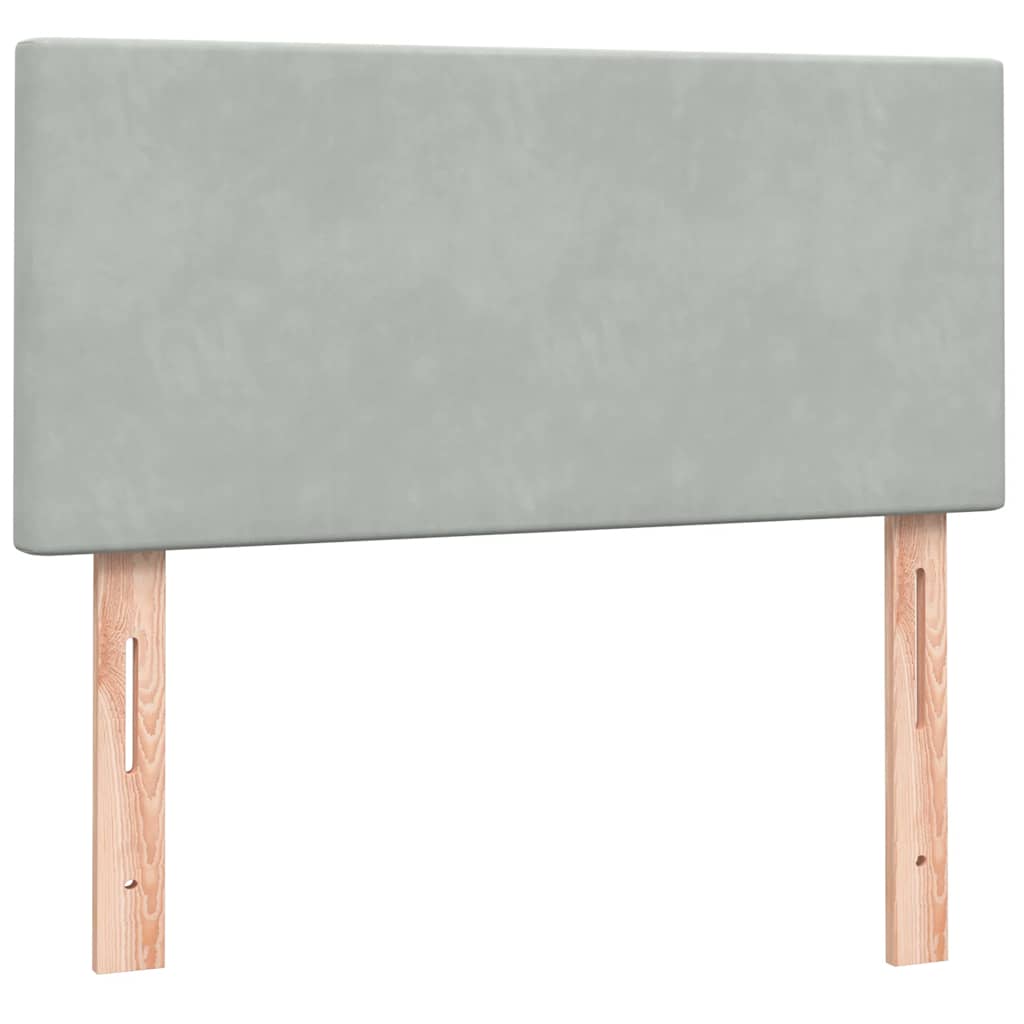 Box Spring Postel S Matrací Samet Světle Šedá
