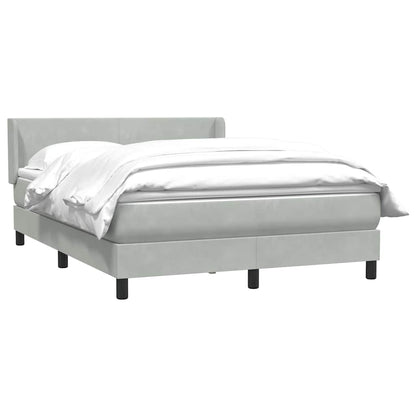Box Spring Postel S Matrací Samet Světle Šedá