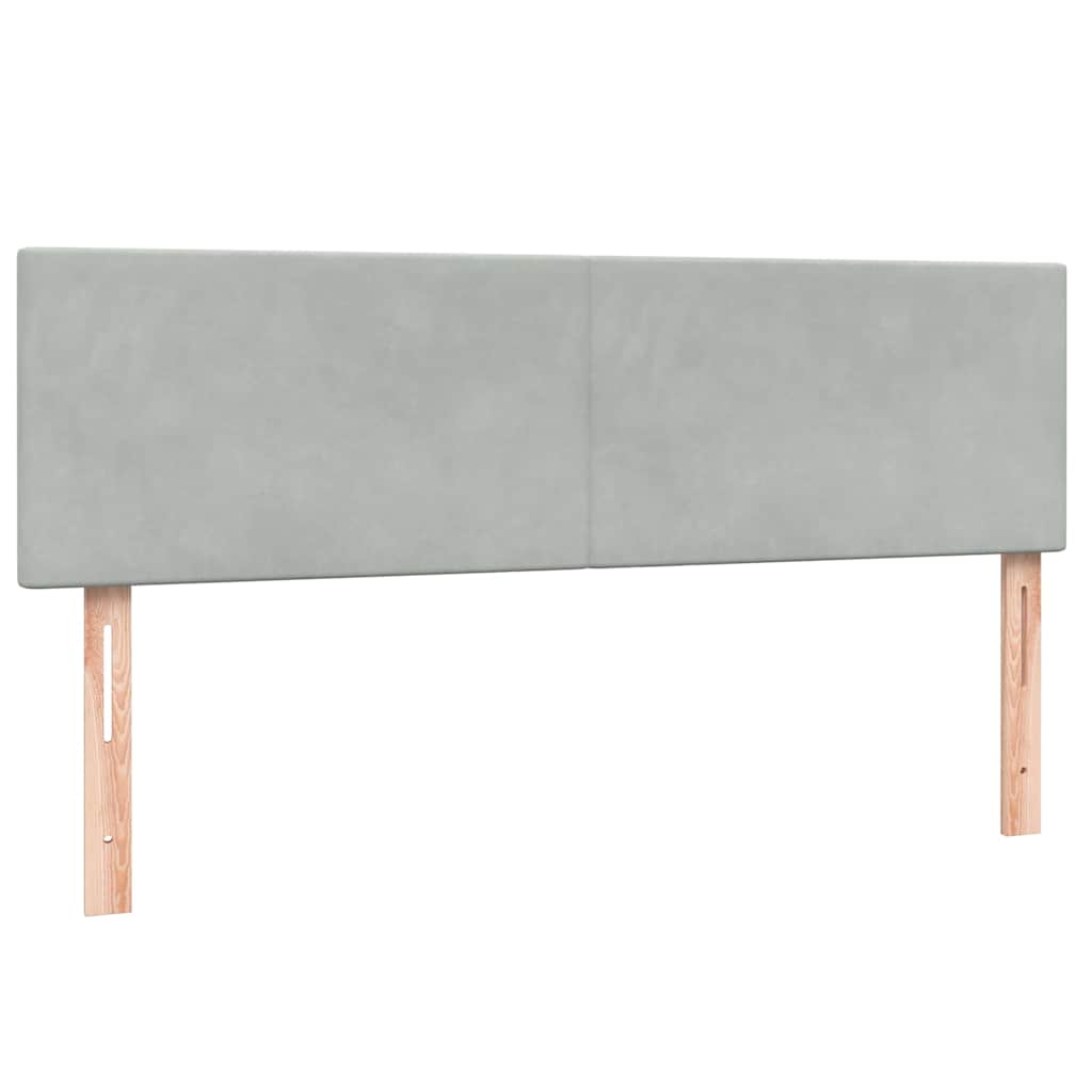 Box Spring Postel S Matrací Samet Světle Šedá