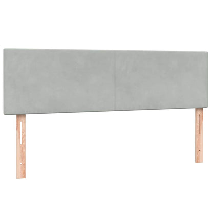 Box Spring Postel S Matrací Samet Světle Šedá