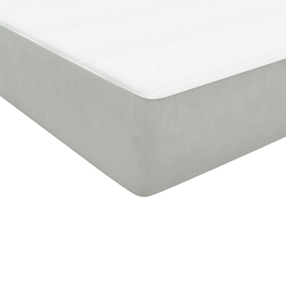 Box Spring Postel S Matrací Samet Světle Šedá