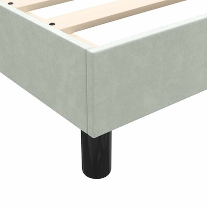 Box Spring Postel S Matrací Samet Světle Šedá