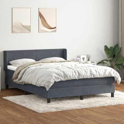 Box Spring Postel S Matrací Samet Tmavě Šedá