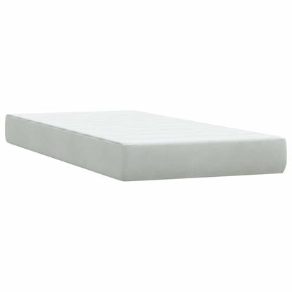 Box Spring Postel S Matrací Samet Světle Šedá