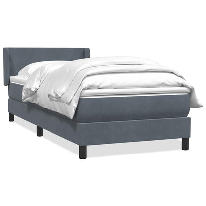 Box Spring Postel S Matrací Samet Tmavě Šedá