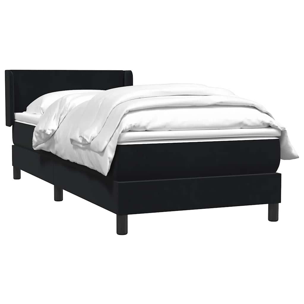 Box Spring Postel S Matrací Černá Samet Černá