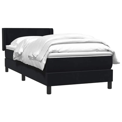 Box Spring Postel S Matrací Černá Samet Černá