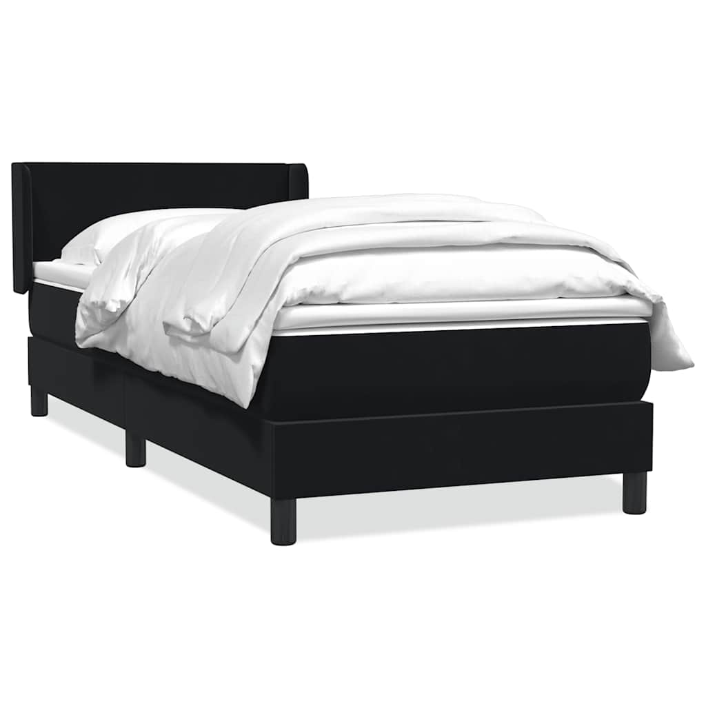Box Spring Postel S Matrací Černá Samet Černá