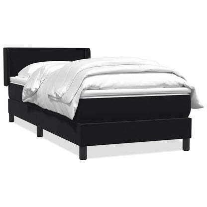 Box Spring Postel S Matrací Černá Samet Černá