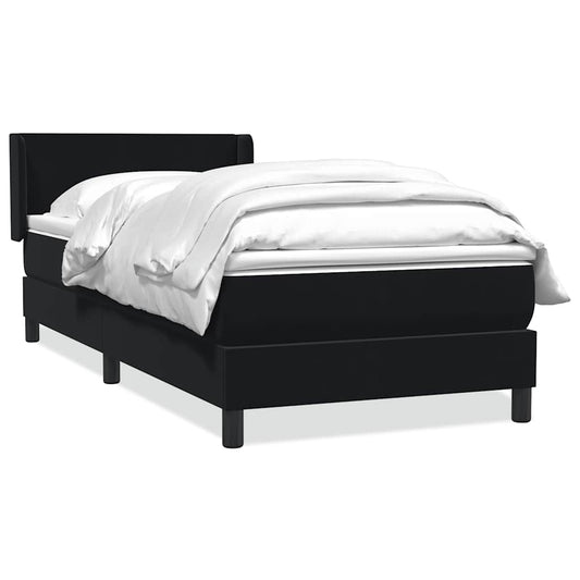 Box Spring Postel S Matrací Černá Samet Černá