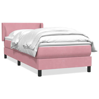Box Spring Postel S Matrací Růžový Samet Růžová