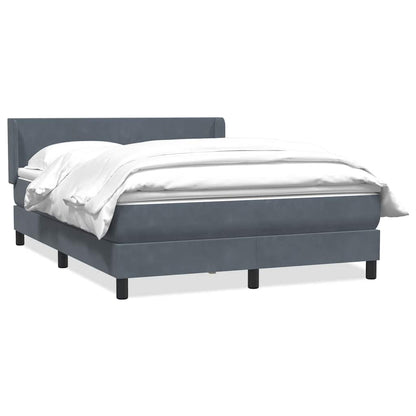Box Spring Postel S Matrací Samet Tmavě Šedá
