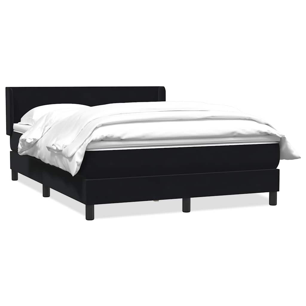 Box Spring Postel S Matrací Černá Samet Černá