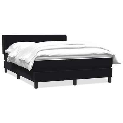 Box Spring Postel S Matrací Černá Samet Černá