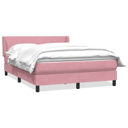 Box Spring Postel S Matrací Růžový Samet Růžová