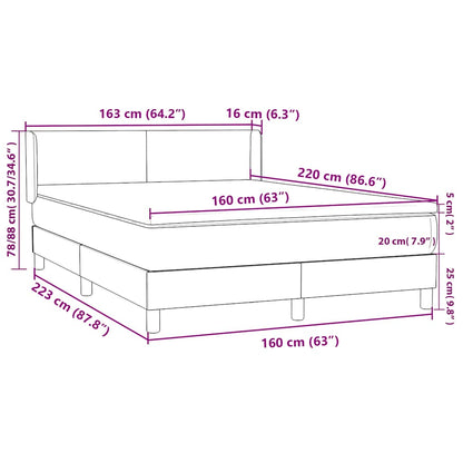 Box Spring Postel S Matrací Samet Světle Šedá