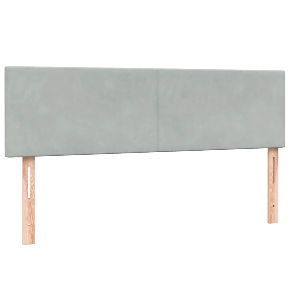 Box Spring Postel S Matrací Samet Světle Šedá