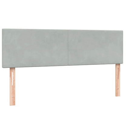 Box Spring Postel S Matrací Samet Světle Šedá