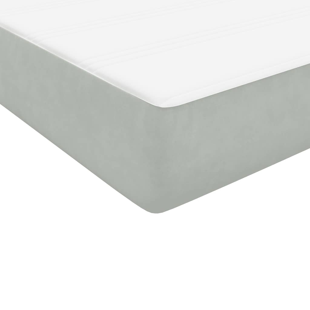 Box Spring Postel S Matrací Samet Světle Šedá