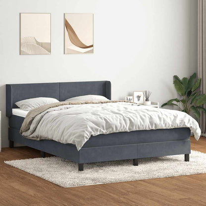 Box Spring Postel S Matrací Samet Tmavě Šedá