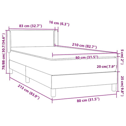 Box Spring Postel S Matrací Samet Světle Šedá