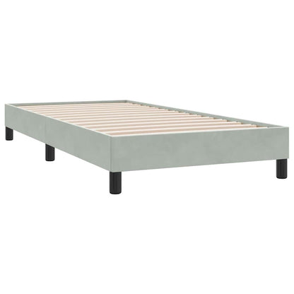 Box Spring Postel S Matrací Samet Světle Šedá