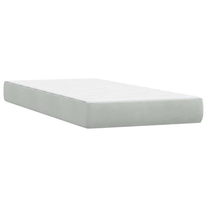 Box Spring Postel S Matrací Samet Světle Šedá