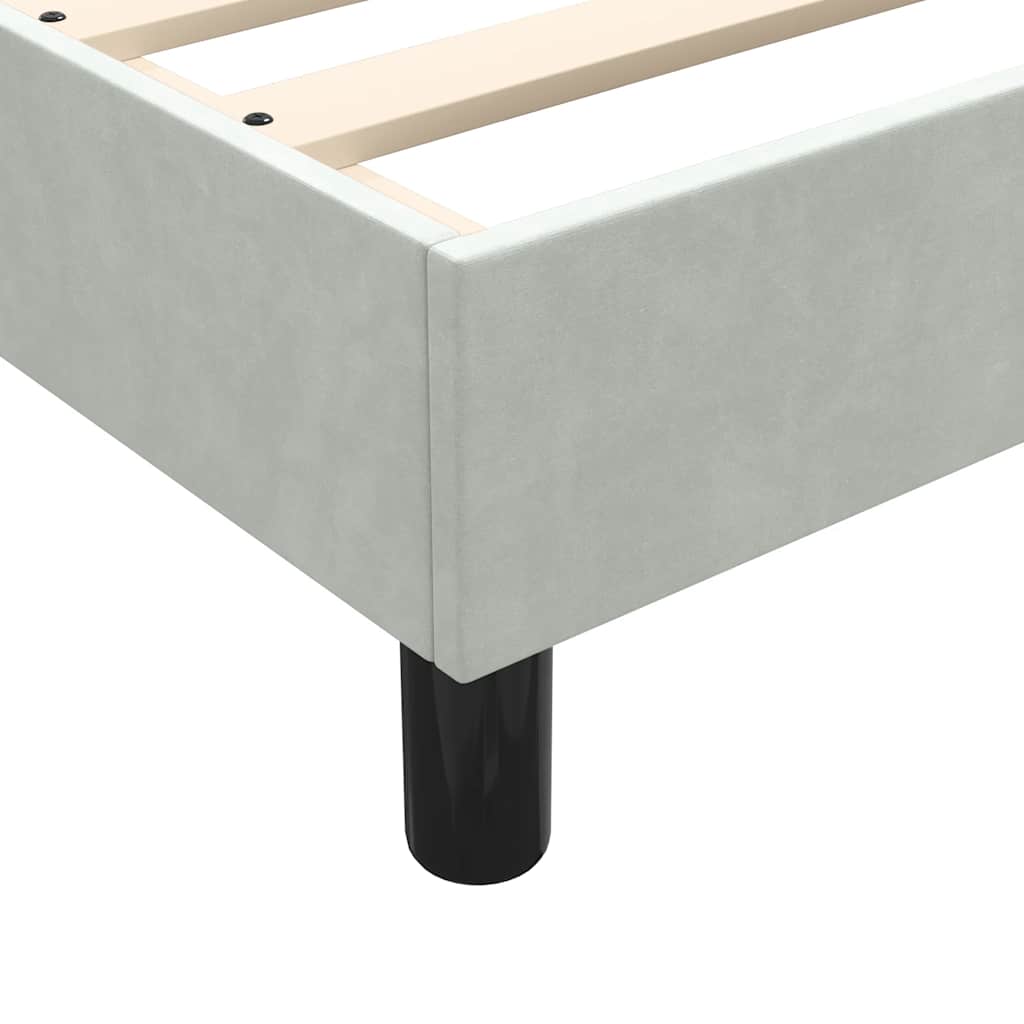 Box Spring Postel S Matrací Samet Světle Šedá