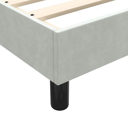 Box Spring Postel S Matrací Samet Světle Šedá