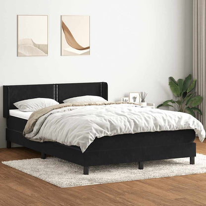 Box Spring Postel S Matrací Černá Samet Černá