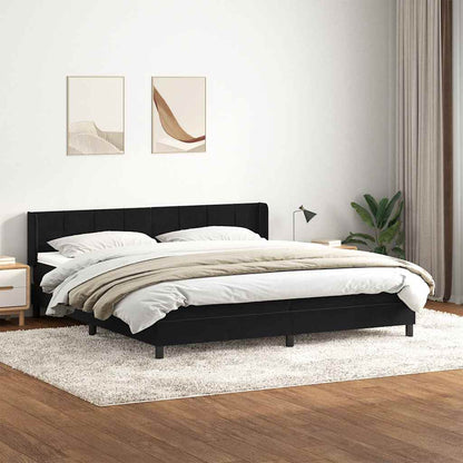 Box Spring Postel S Matrací Černá Samet Černá