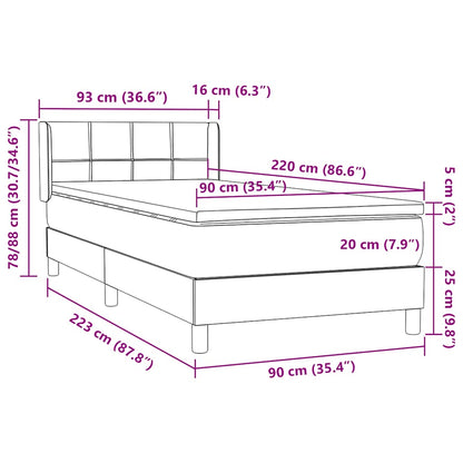 Box Spring Postel S Matrací Samet Světle Šedá