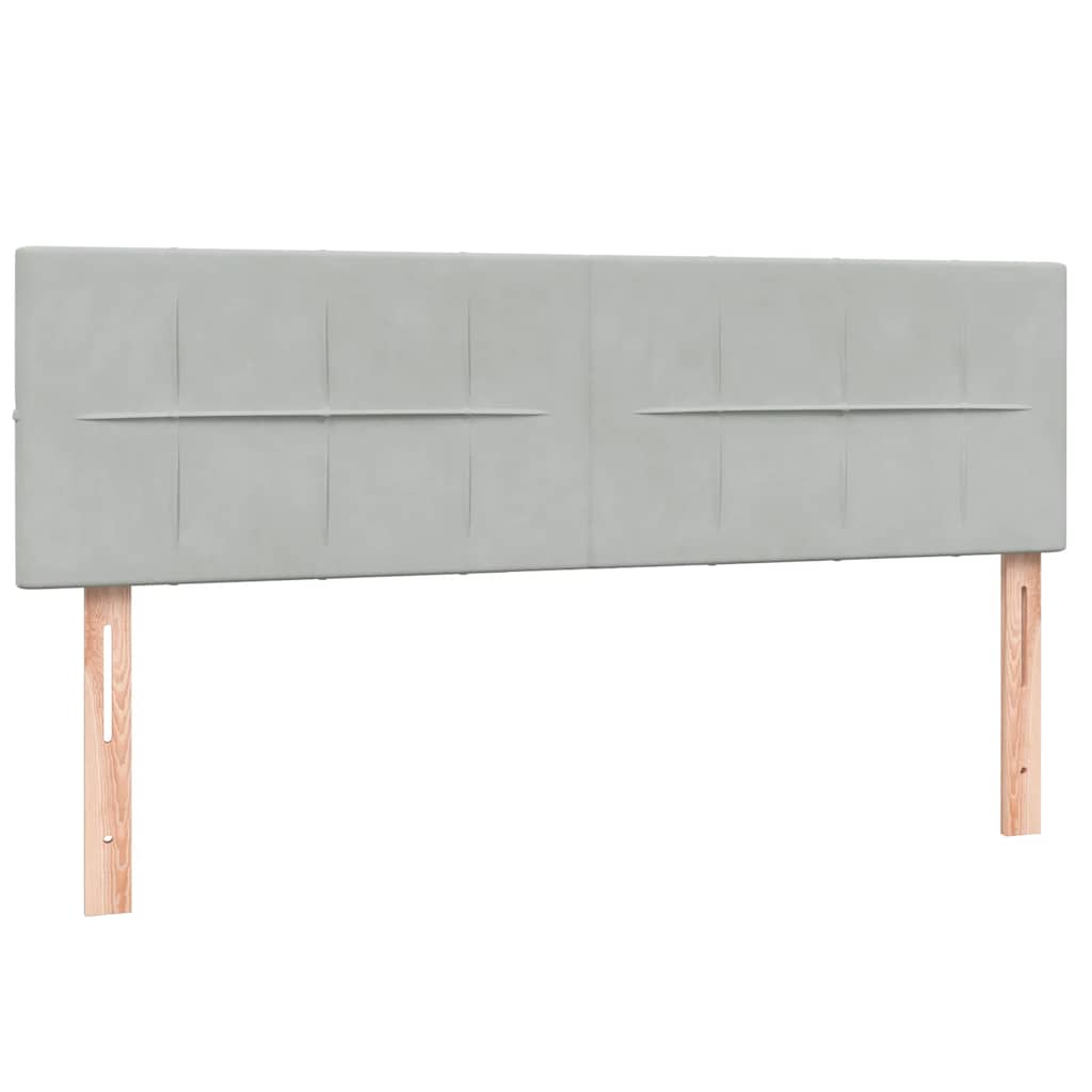 Box Spring Postel S Matrací Samet Světle Šedá