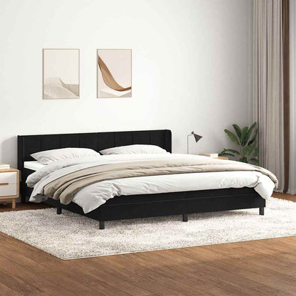 Box Spring Postel S Matrací Černá Samet Černá