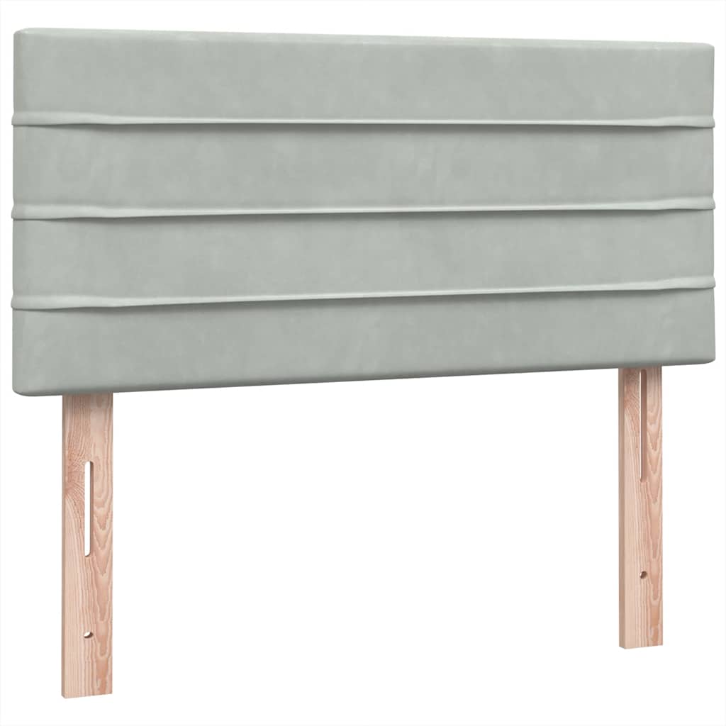 Box Spring Postel S Matrací Samet Světle Šedá