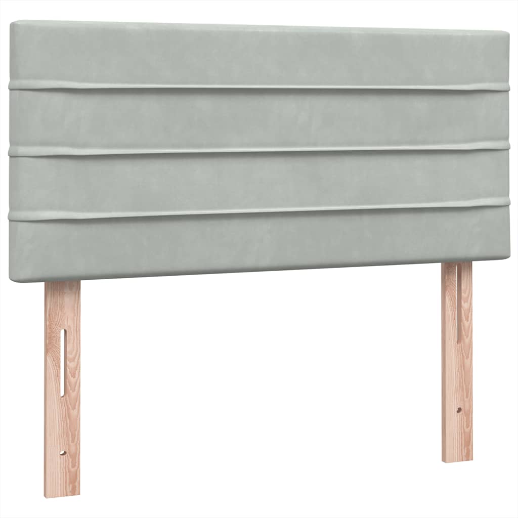 Box Spring Postel S Matrací Samet Světle Šedá