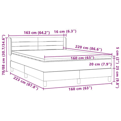 Box Spring Postel S Matrací Samet Světle Šedá