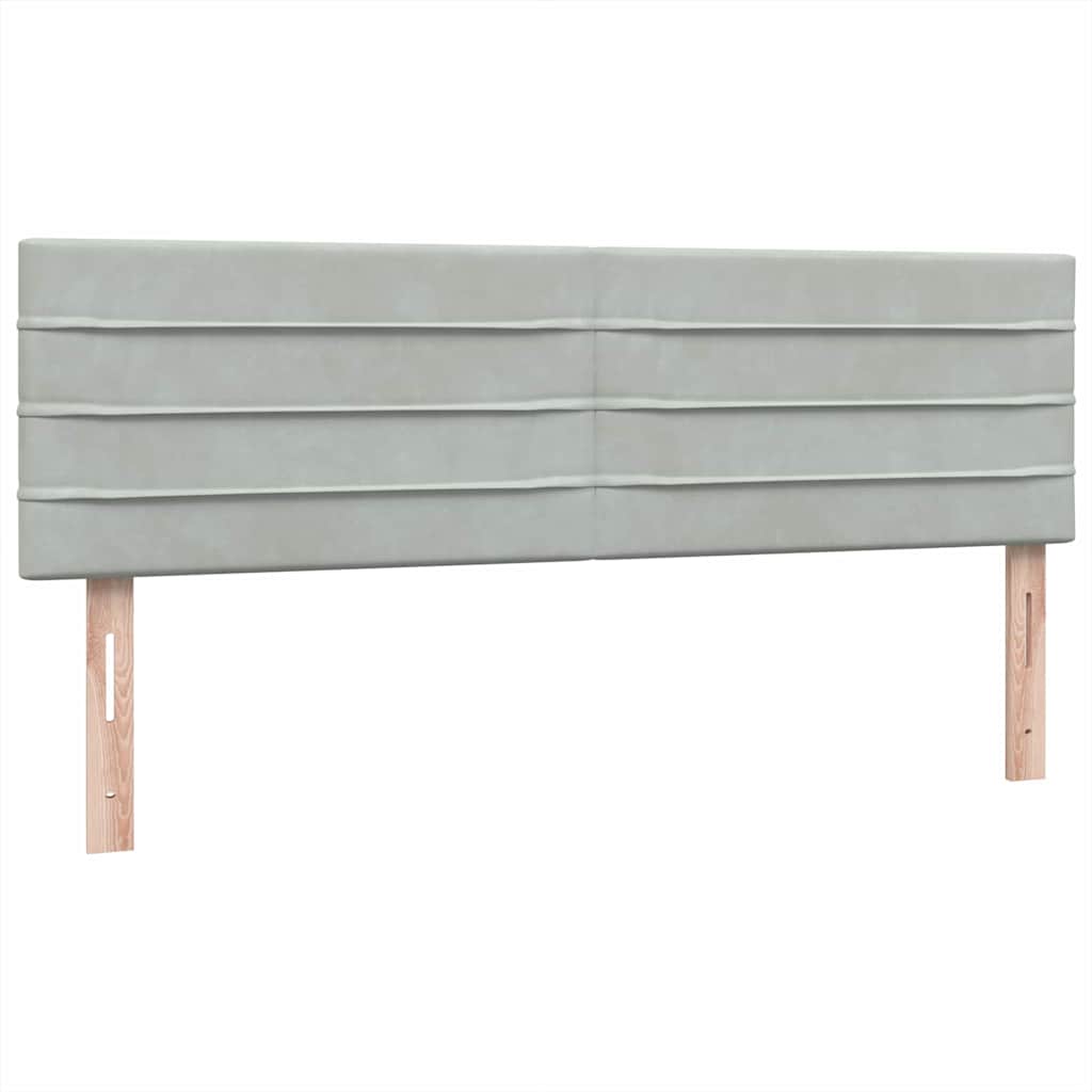 Box Spring Postel S Matrací Samet Světle Šedá
