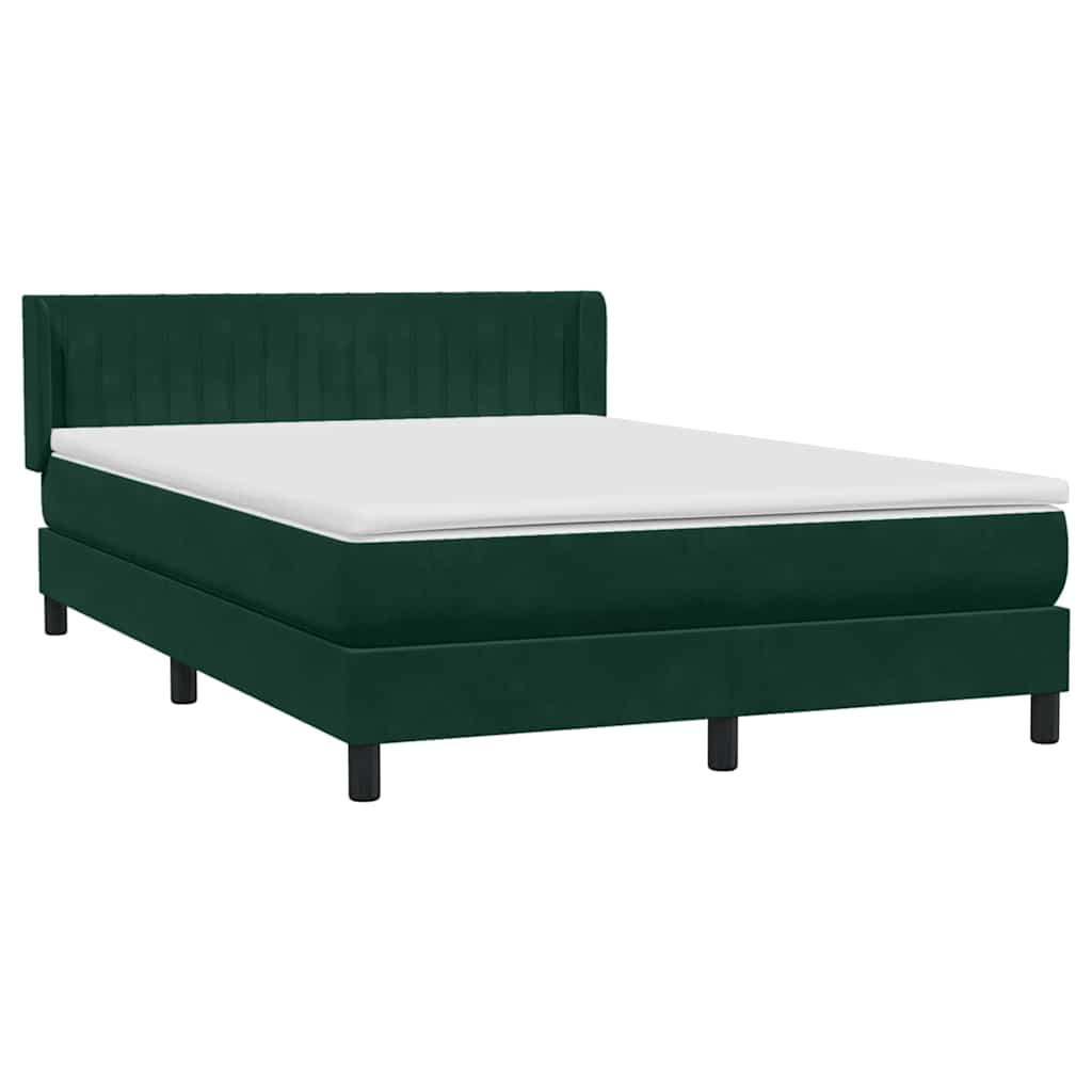 Box Spring Postel S Matrací Samet Tmavě Zelená