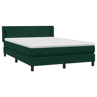 Box Spring Postel S Matrací Samet Tmavě Zelená