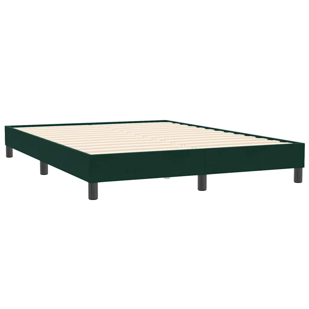Box Spring Postel S Matrací Samet Tmavě Zelená