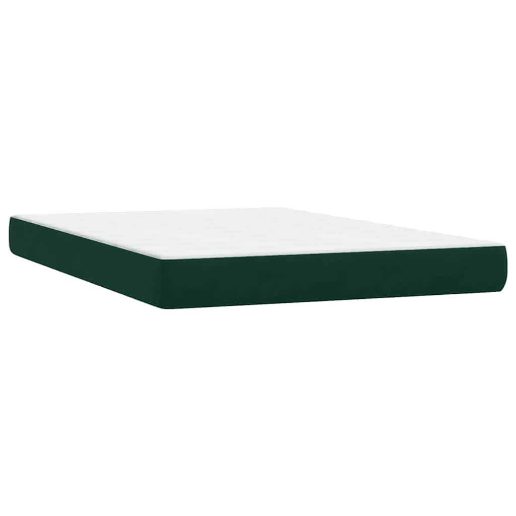 Box Spring Postel S Matrací Samet Tmavě Zelená