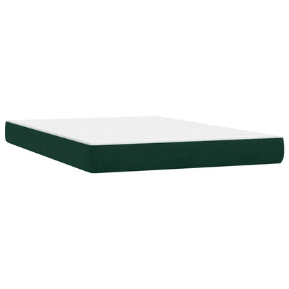 Box Spring Postel S Matrací Samet Tmavě Zelená