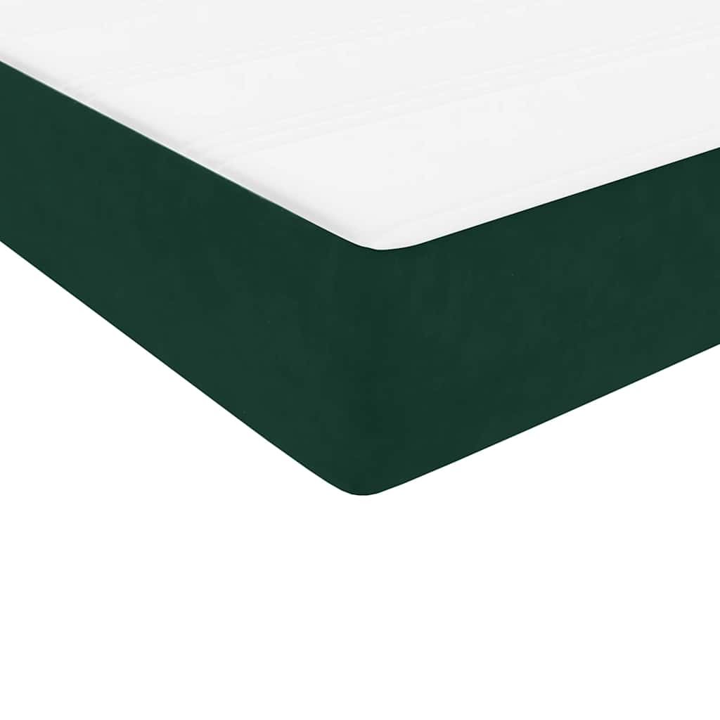 Box Spring Postel S Matrací Samet Tmavě Zelená
