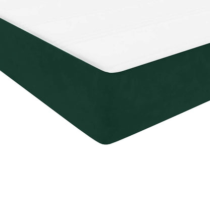 Box Spring Postel S Matrací Samet Tmavě Zelená