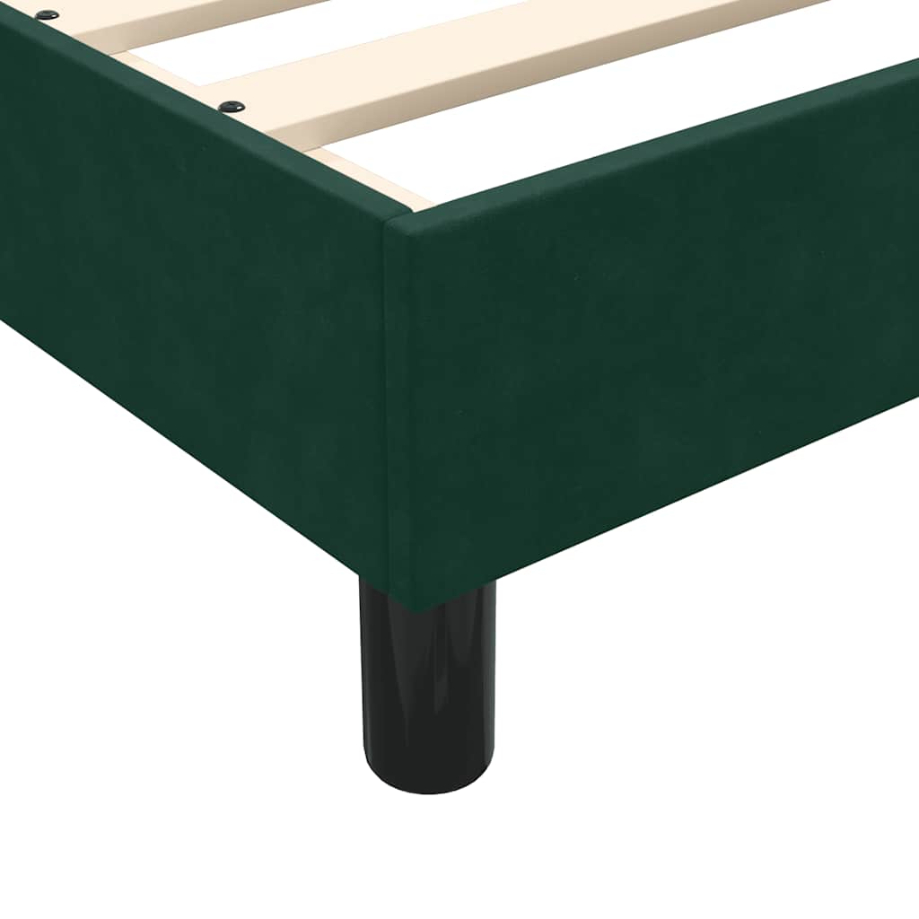 Box Spring Postel S Matrací Samet Tmavě Zelená