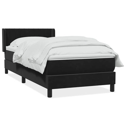 Box Spring Postel S Matrací Černá Samet Černá