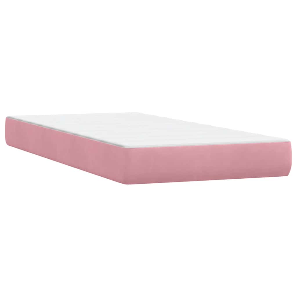 Box Spring Postel S Matrací Růžový Samet Růžová
