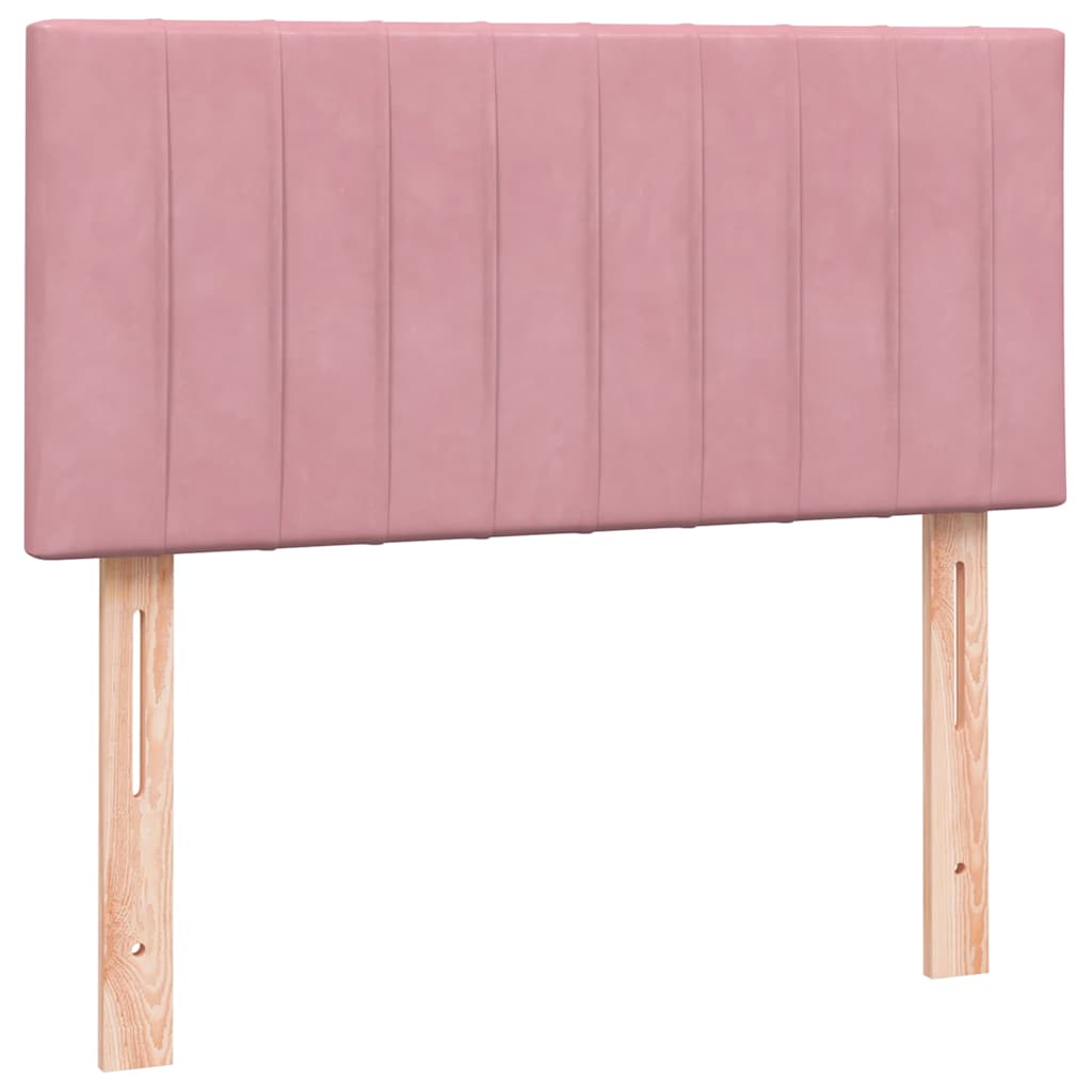 Box Spring Postel S Matrací Růžový Samet Růžová