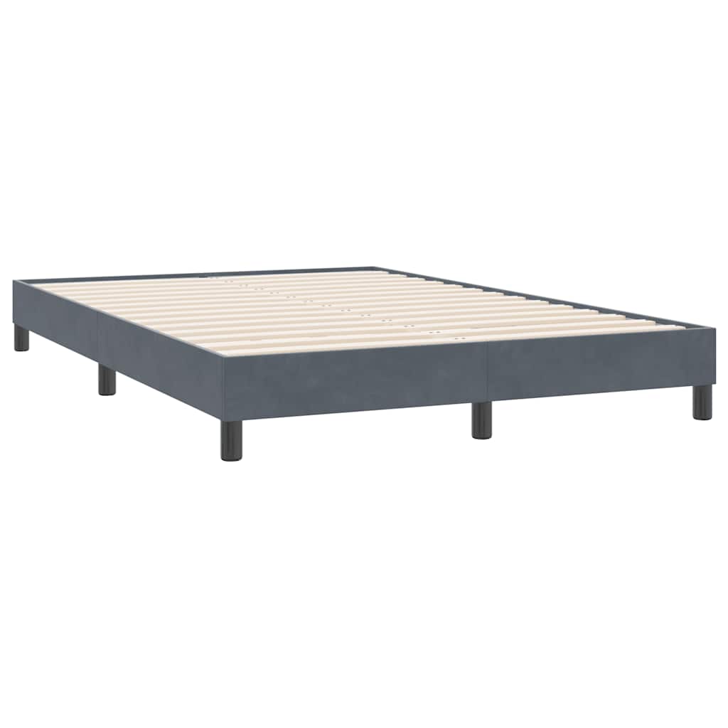 Box Spring Postel S Matrací Samet Tmavě Šedá